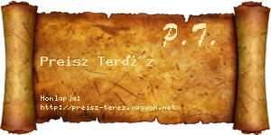 Preisz Teréz névjegykártya